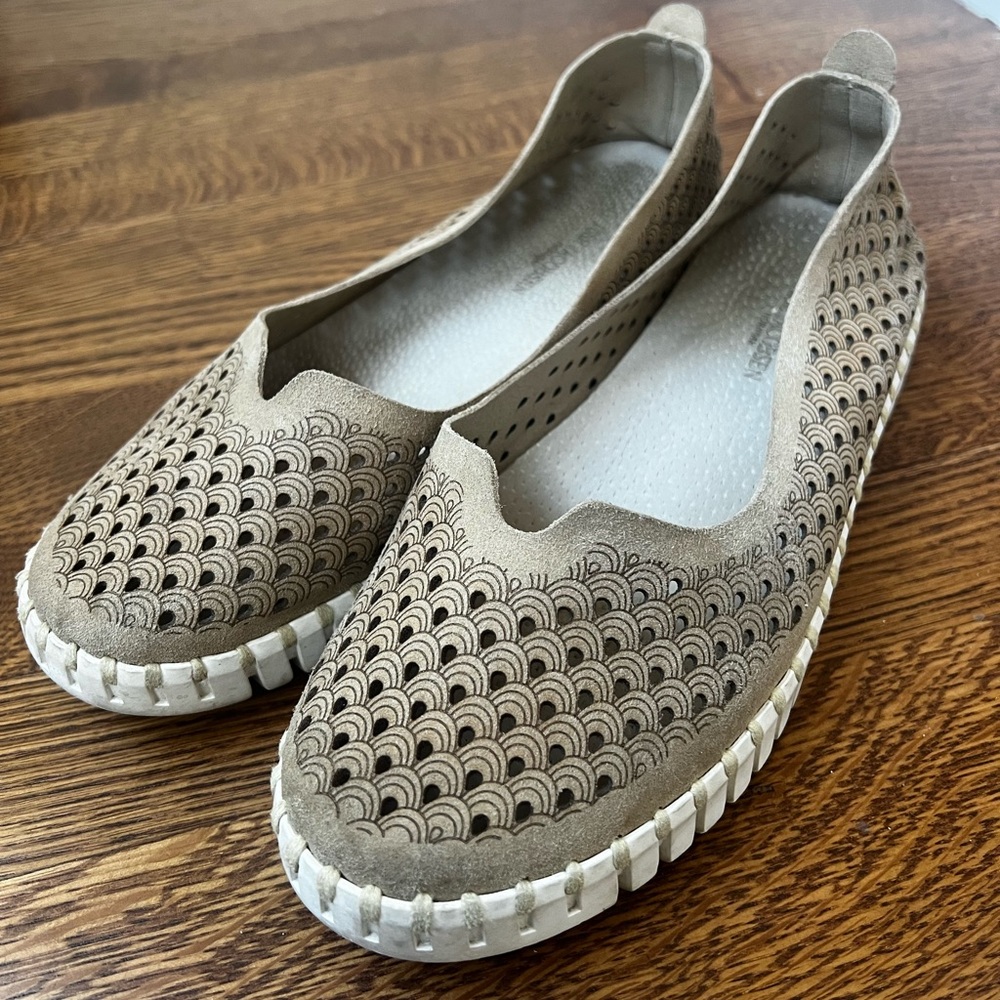 ILSE‎ JACOBSEN HORNBAEK Tulip Tan Slip-On Shoes Recycled Comfort Flats 41